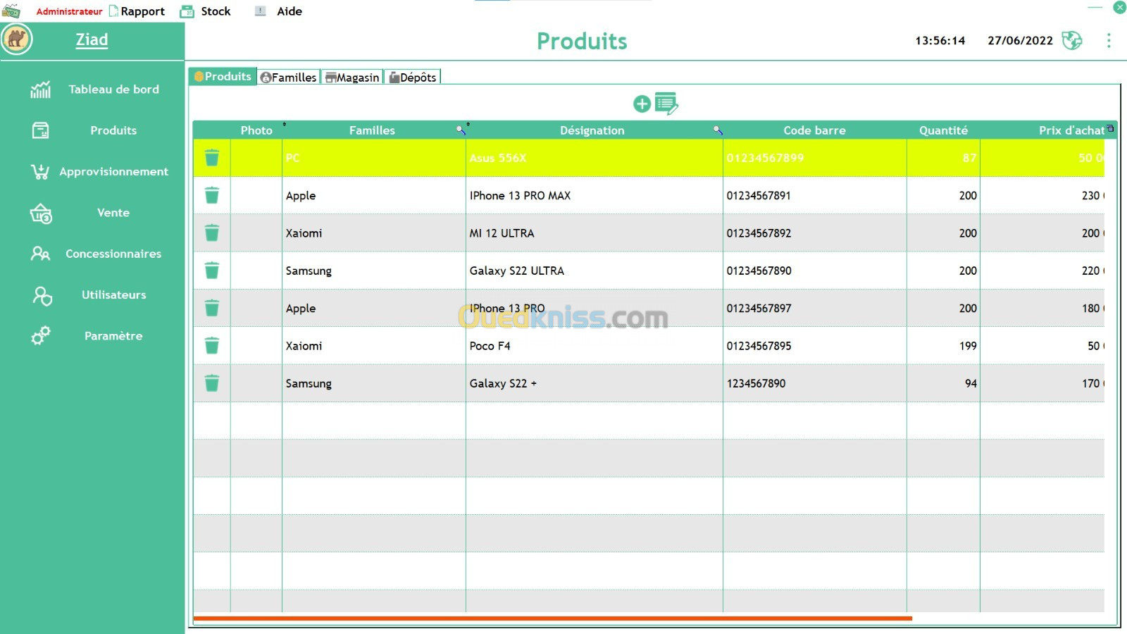 Logiciel de gestion de stock commercial 