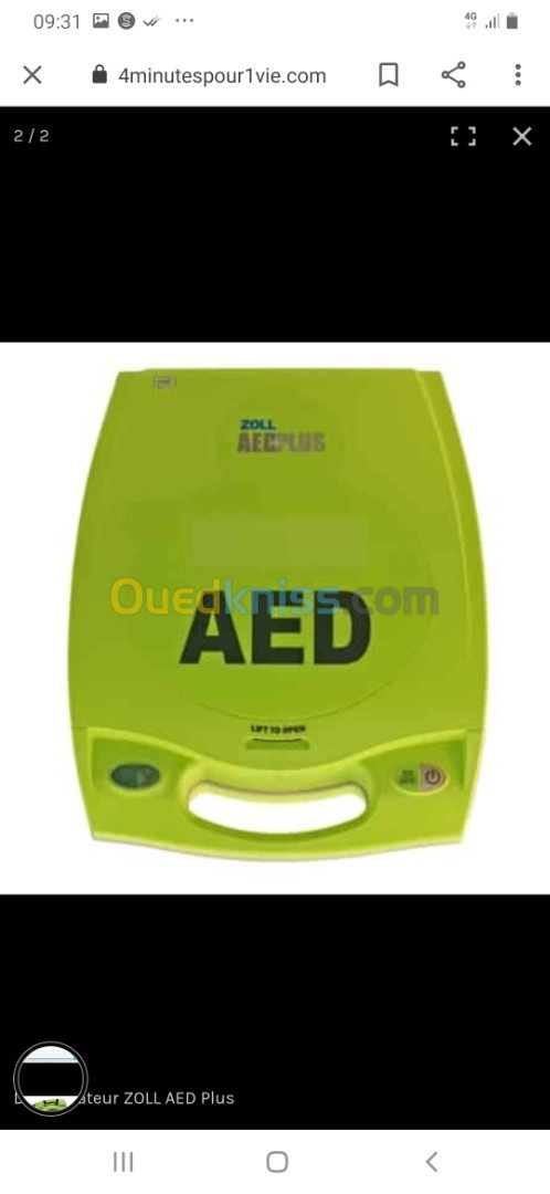 Défibrillateur automatique zoll aed plus