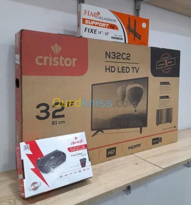 Tv Cristor 32p simple + démo Cristor th500+ Support aston