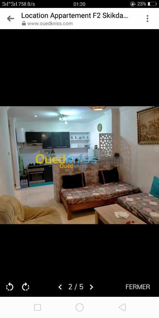 Location Appartement F2 Skikda El marsa