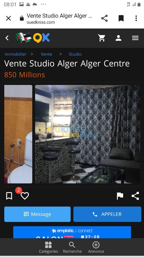 Vente Studio Alger Alger centre