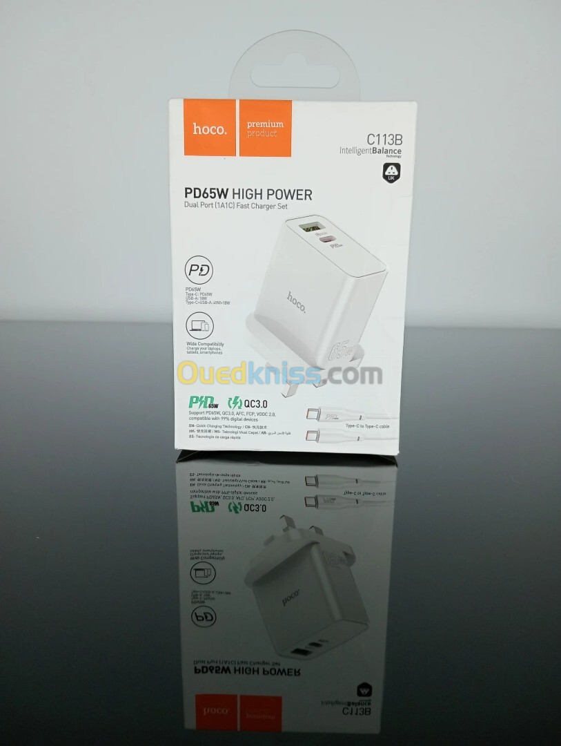 DUAL PORT 1A1C FAST CHARGER SET C113B HOCO