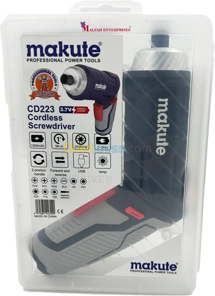 MAKUTE CD223 CORDLESS SCREWDRIVER 1500MAH