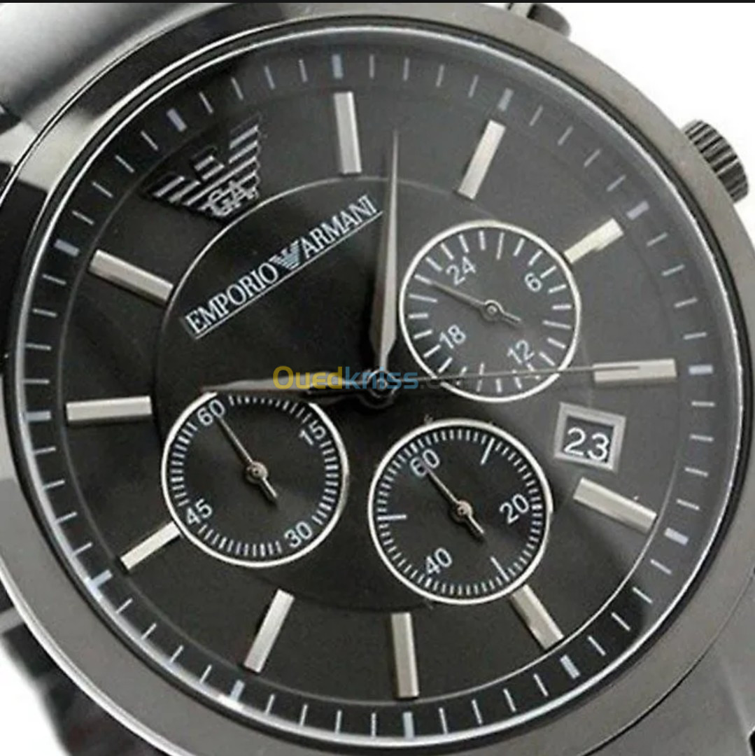 [Authentic] Emporio Armani Classic Chronograph Black Dial Steel Men Watch AR2453