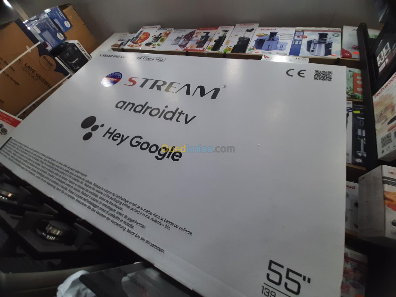 Promotion stream 55 UHD 4K Google tv Smart Android framless tel vocale