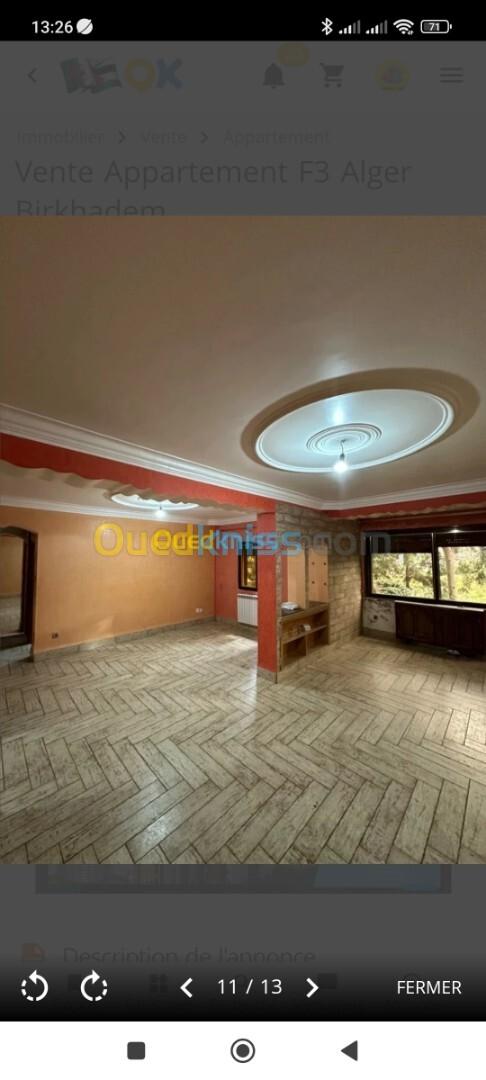 Vente Appartement F3 Alger Birkhadem