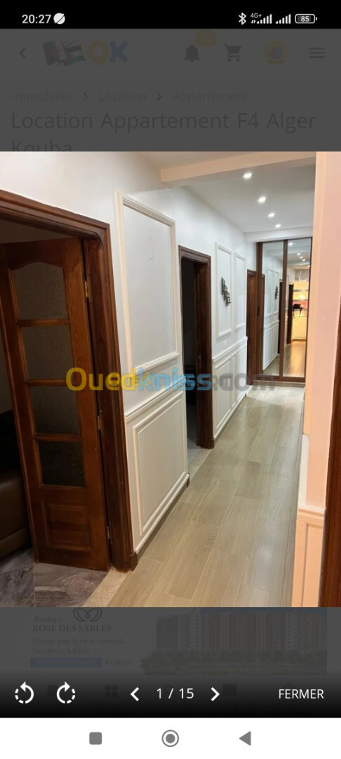 Location Appartement F4 Alger Kouba