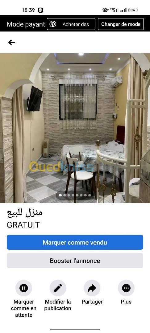 Vente Appartement F2 Blida Blida