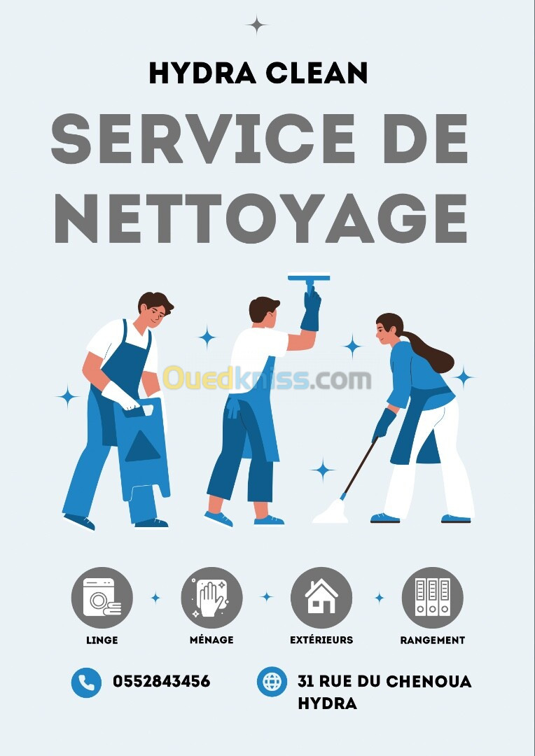 Entreprise de nettoyage , agent d’entretien , femme de ménage  hydra clean services 