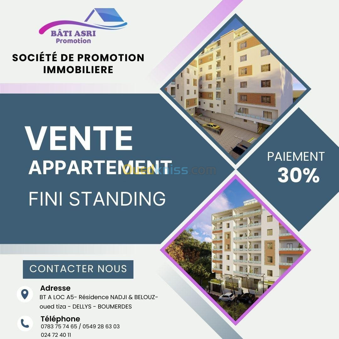 Vente Appartement F2 Boumerdès Dellys