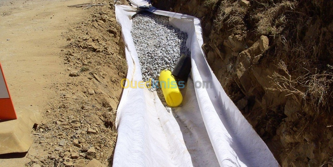 Geotextile جيوتكستيل Filtration, separation , etancheite , Gabionnage ,Travaux public , Drainage