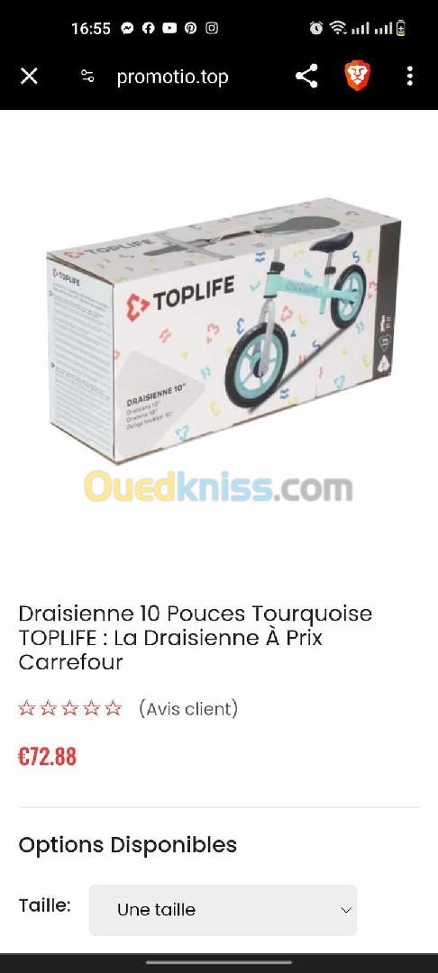 Draisienne 10 Pouces Tourquoise TOPLIFE: La Draisienne À Prix Carrefour