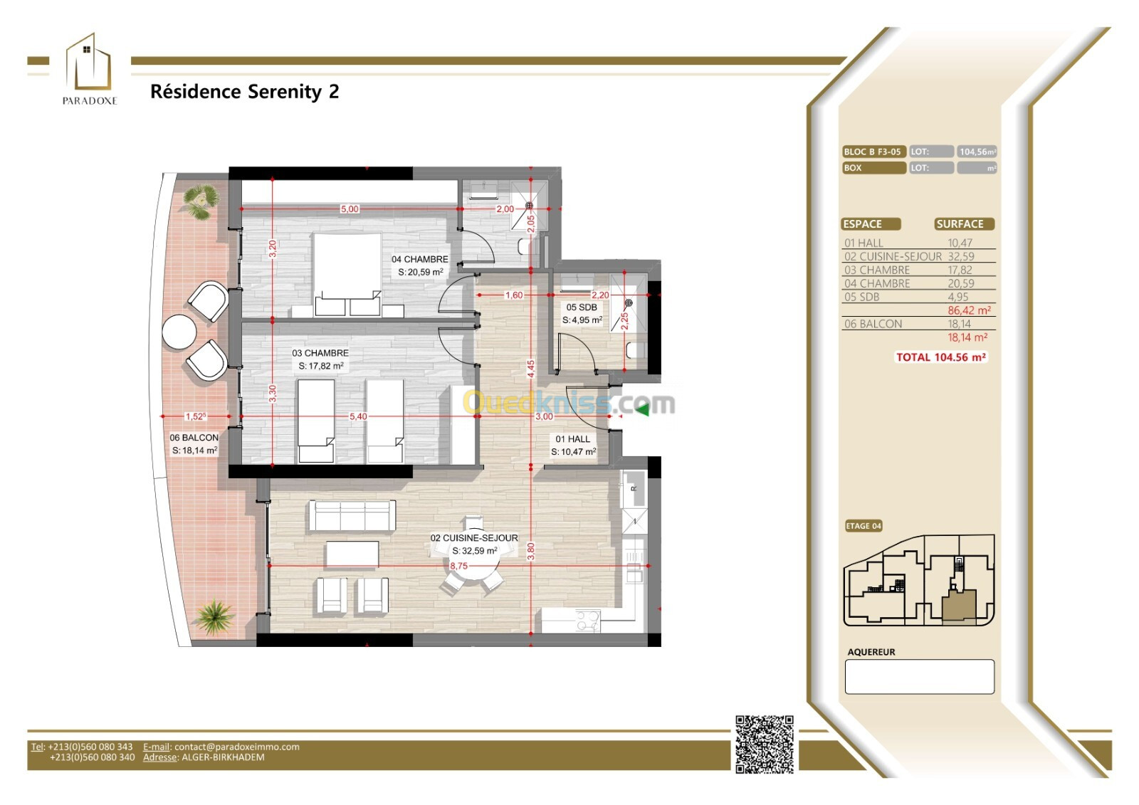 Vente Appartement F3 Alger Said hamdine