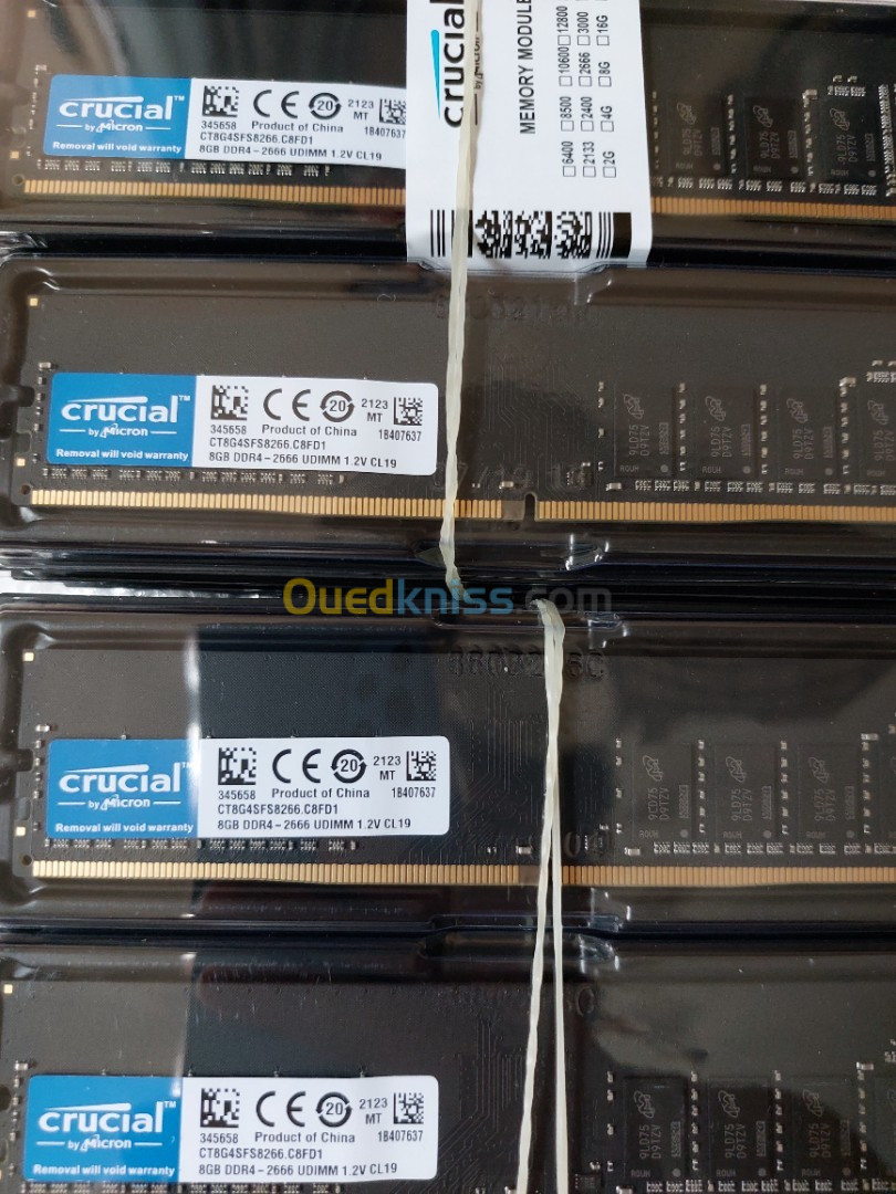 Ram crucial 8 GB 3200 et 2666