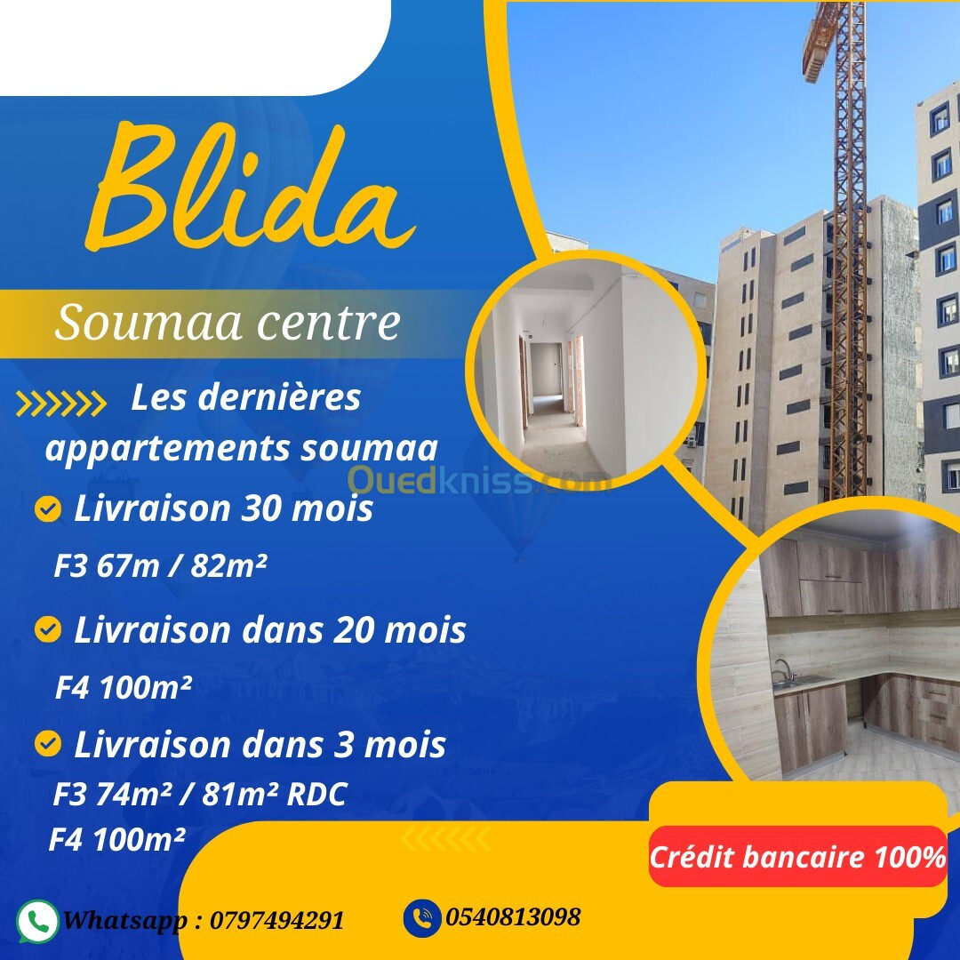 Vente Appartement Blida Soumaa