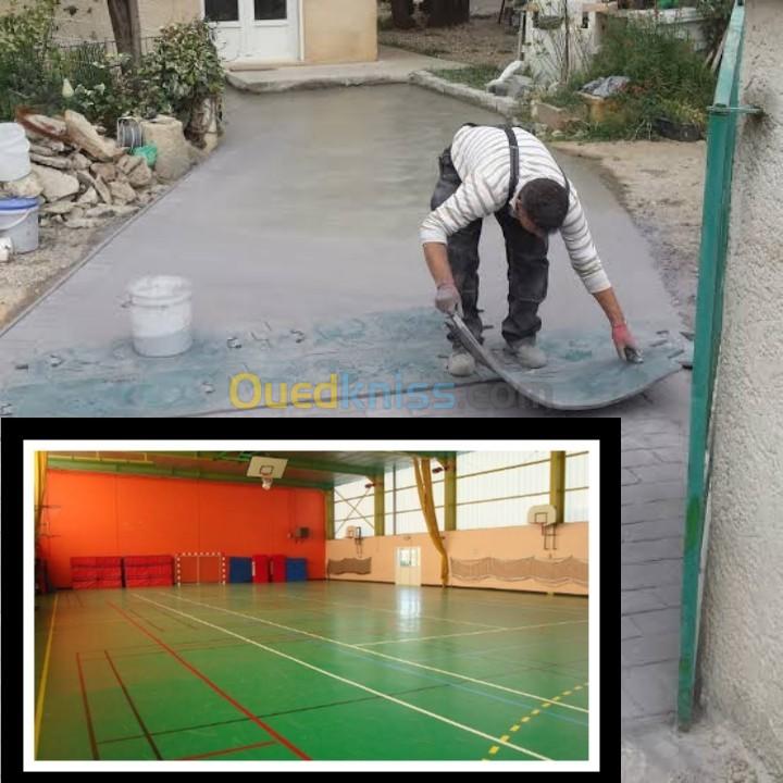 Béton imprimé /salles des sports/ les stades/la chap lisse/ béton armé