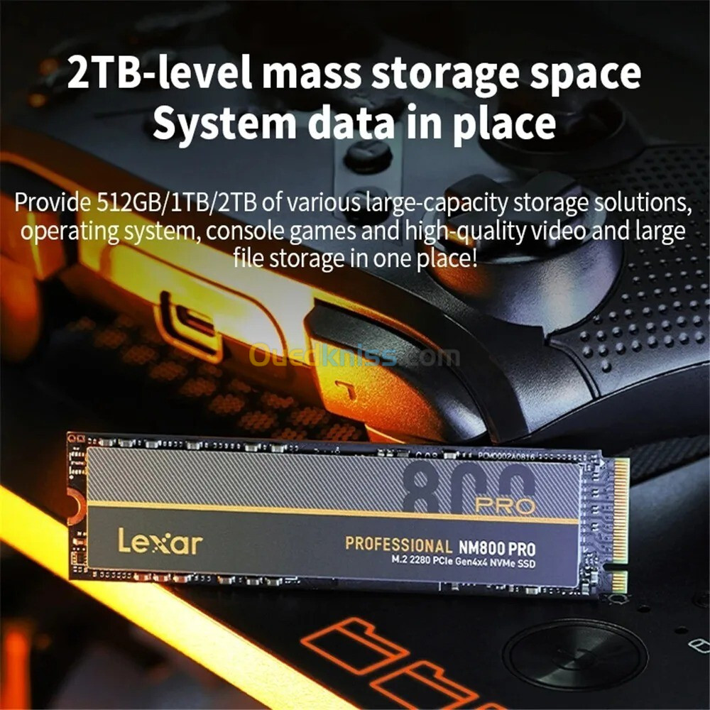 Lexar NM800 Pro : SSD NVMe PCIe Gen4x4 - 512GB