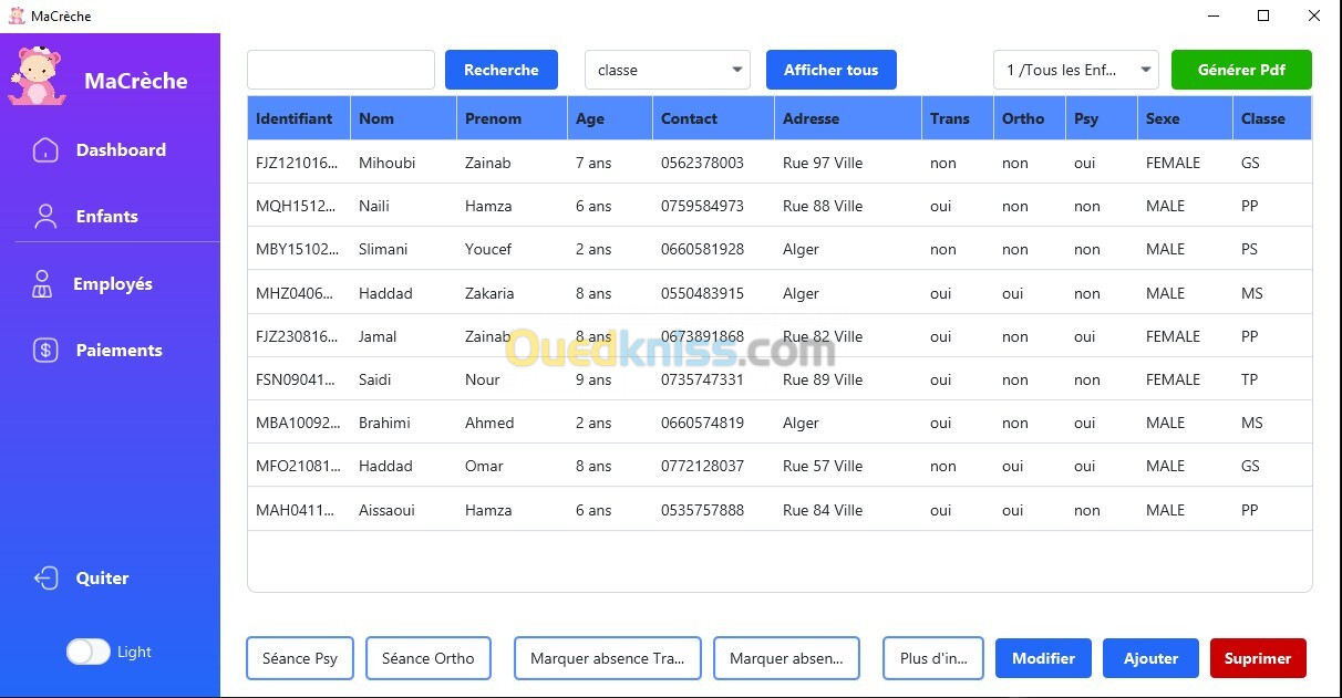 Logiciel de Gestion de Crèche