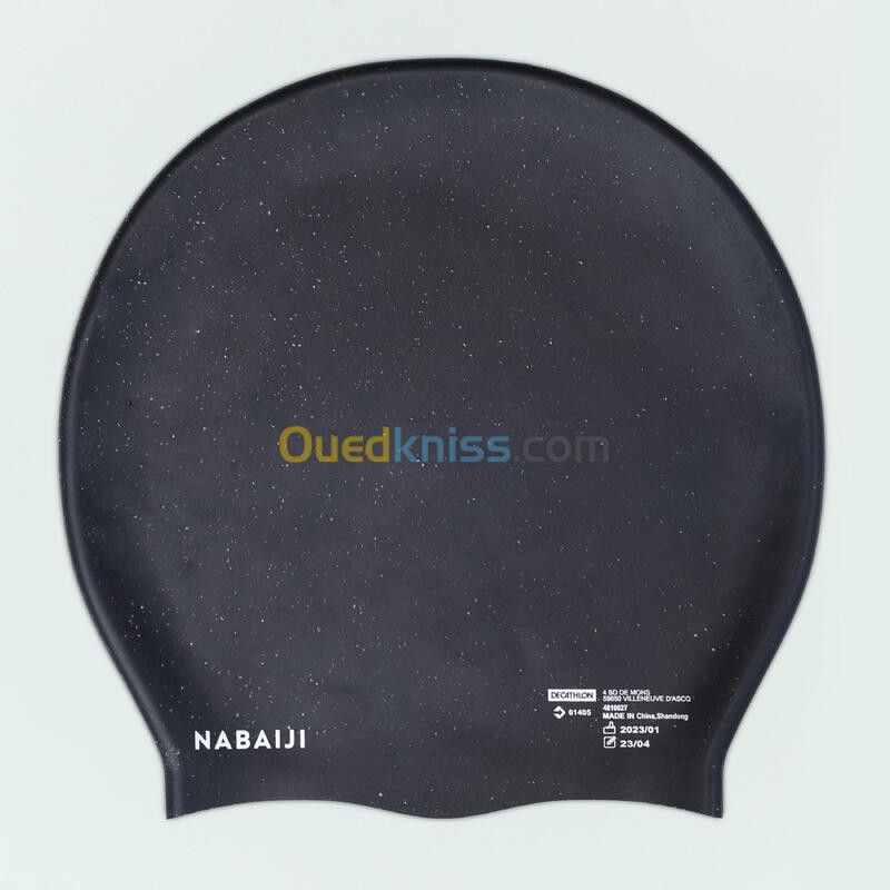 Bonnet Decathlon de Bain en Silicone - Taille Unique - Cheveux Volumineux - Noir