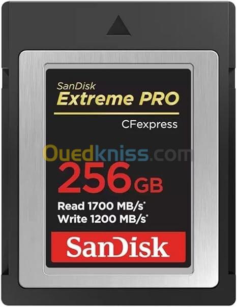 Sandisk carte mémoire CFExpress Extreme Pro 256GB, 1700MB/s / 1200MB/s