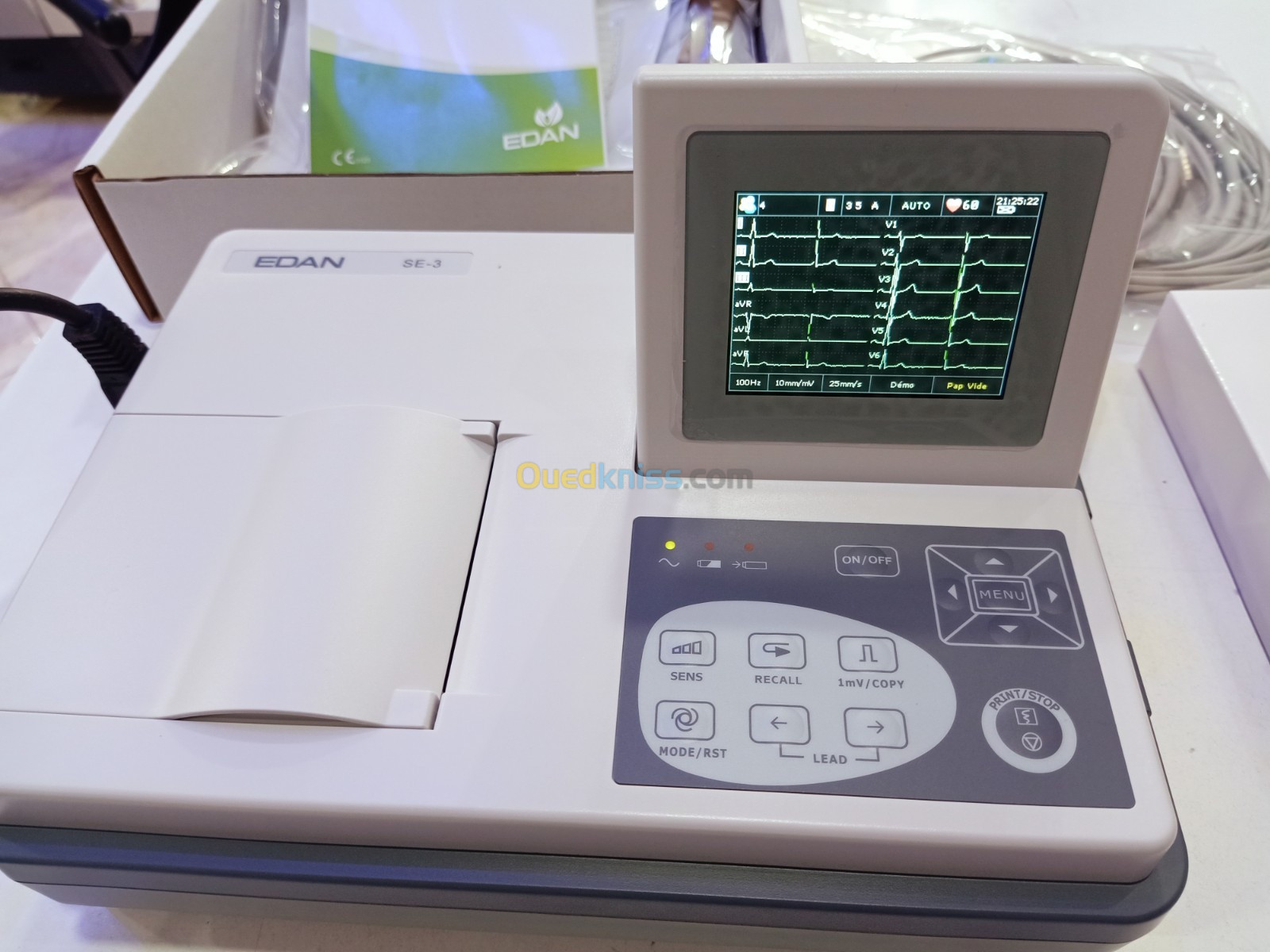 ECG 3 pistes avec interprétation Edan se-3