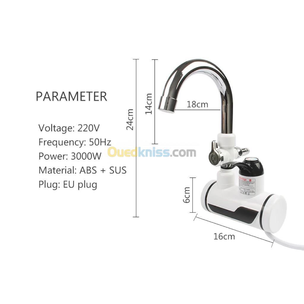 جهاز تسخين المياه مع حنفية ومرش الحمام للماء البارد والساخن LCD Afficheur