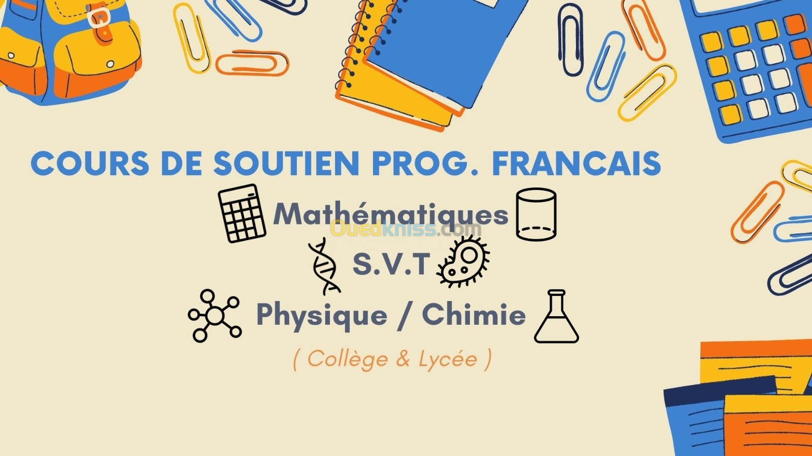 Cours de soutien à domicile BREVET/BAC FR / Suivi CNED 2024