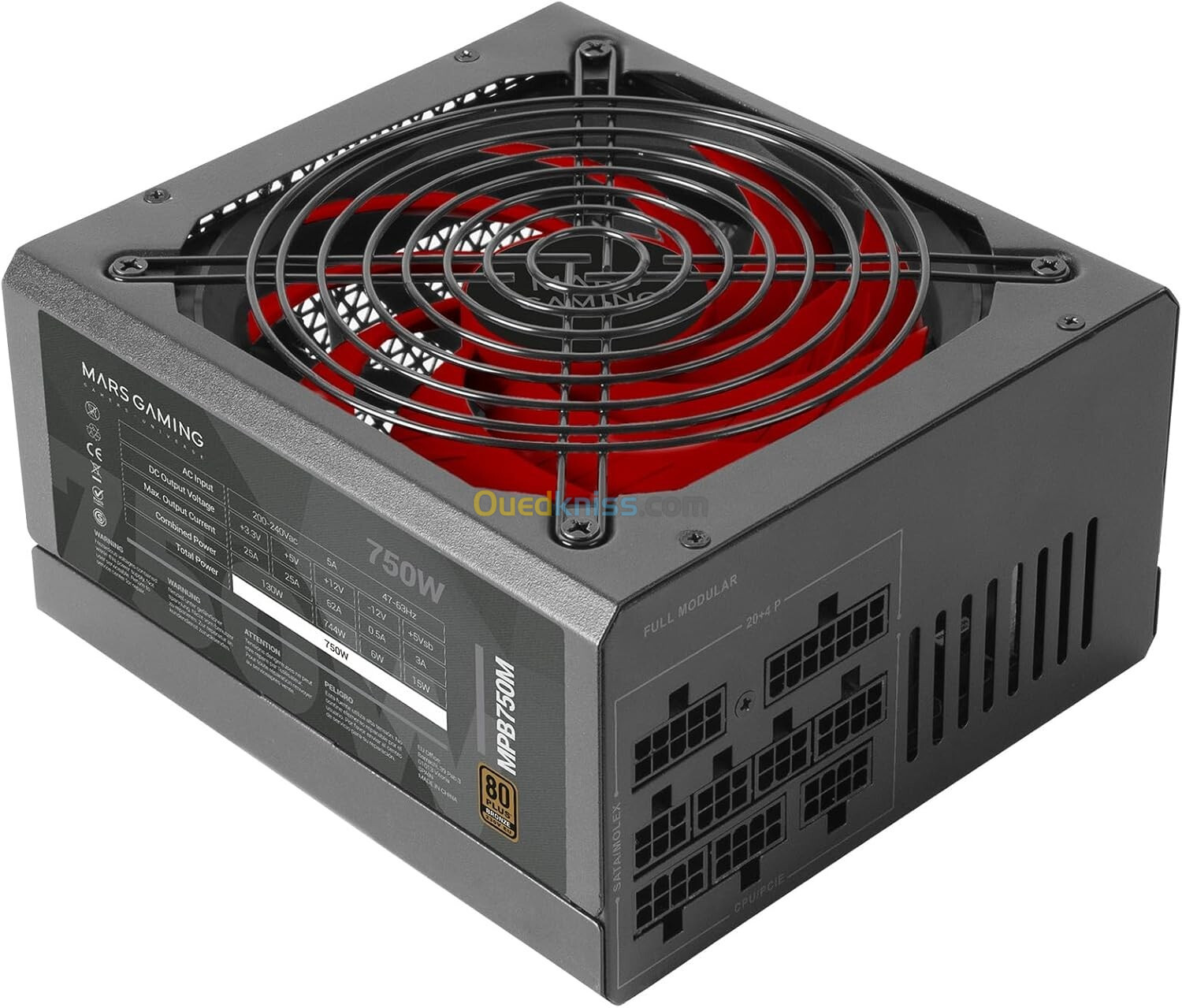 Alimentation Mars Gaming MPB750M 750W 80+ BRONZE Full Modulaire 