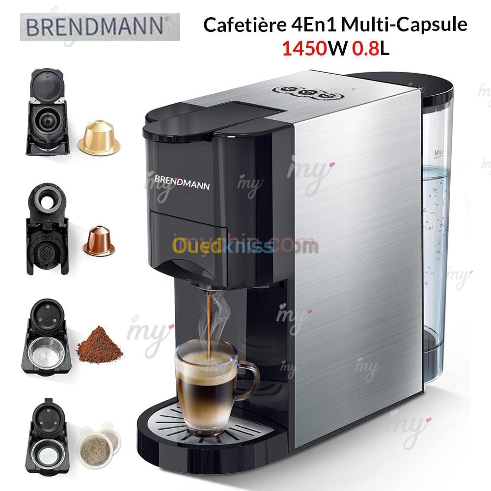 Cafetière 4En1 Multi-Capsule 1450W 0.8L Brendmann BS-600L