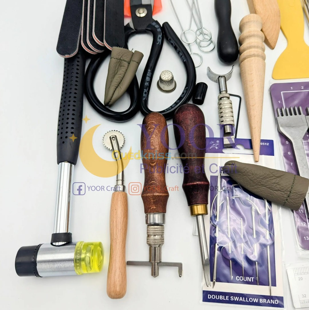 kit outils cuir 58pcs طقم ادوات الجلد