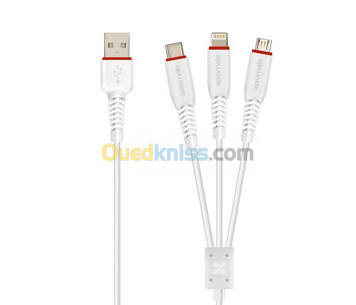 CABLE PROMATE FLEXLINK-TRIO WHITE