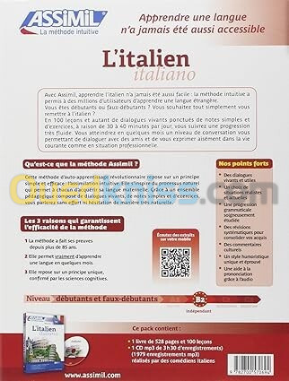 Coffret Assimil Italien - Livre + CD mp3