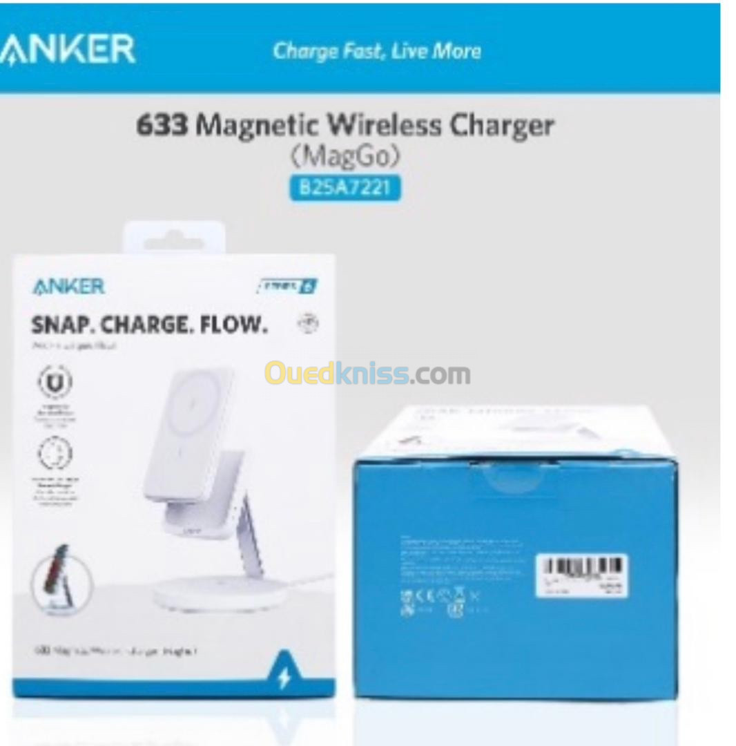 Chargeur magnétique sans Fil 2 en 1 Anker MagGo - avec Chargeur
