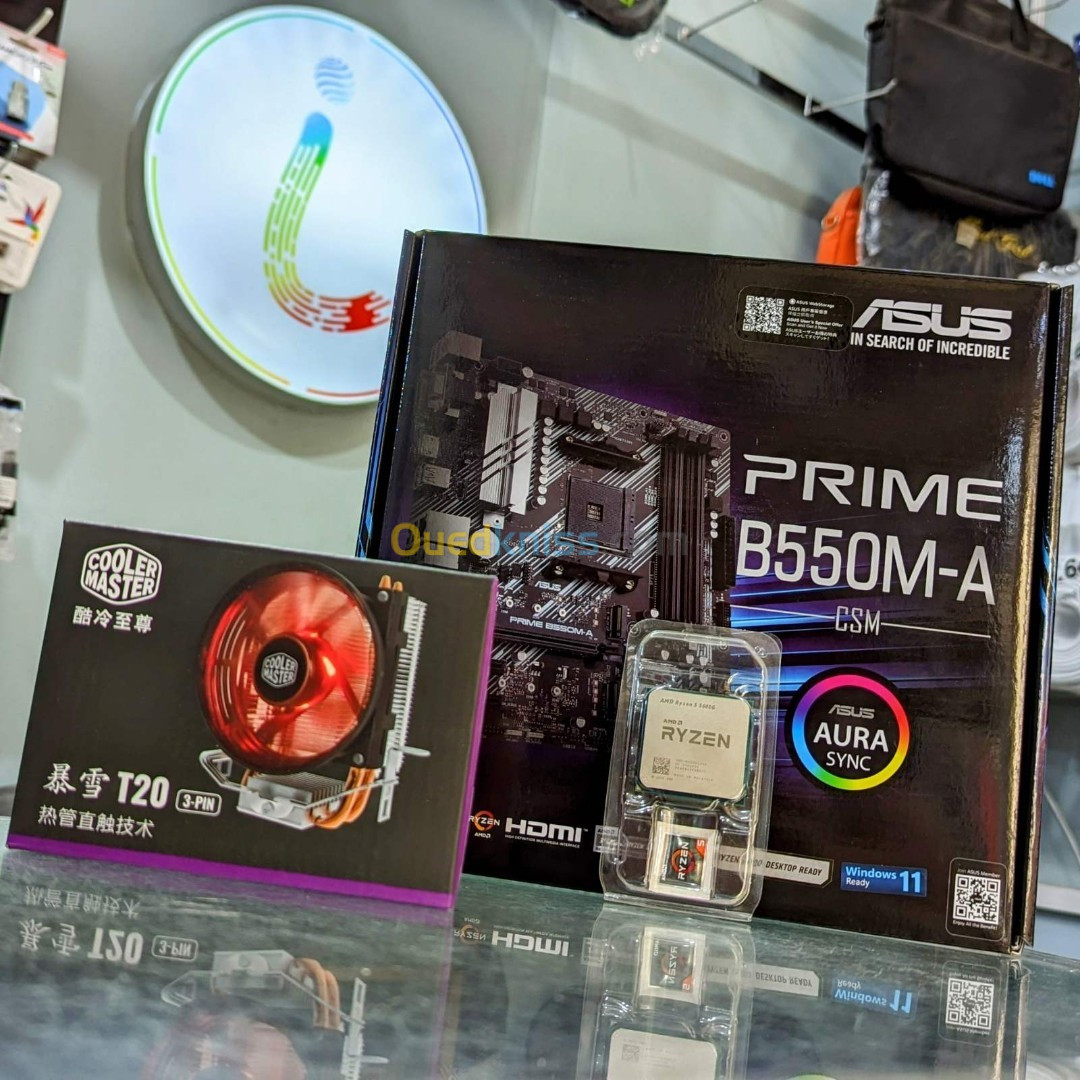 KIT UPGRADE PC ASUS B550M-A AMD RYZEN 5 5600G + COOLERMASTER T20