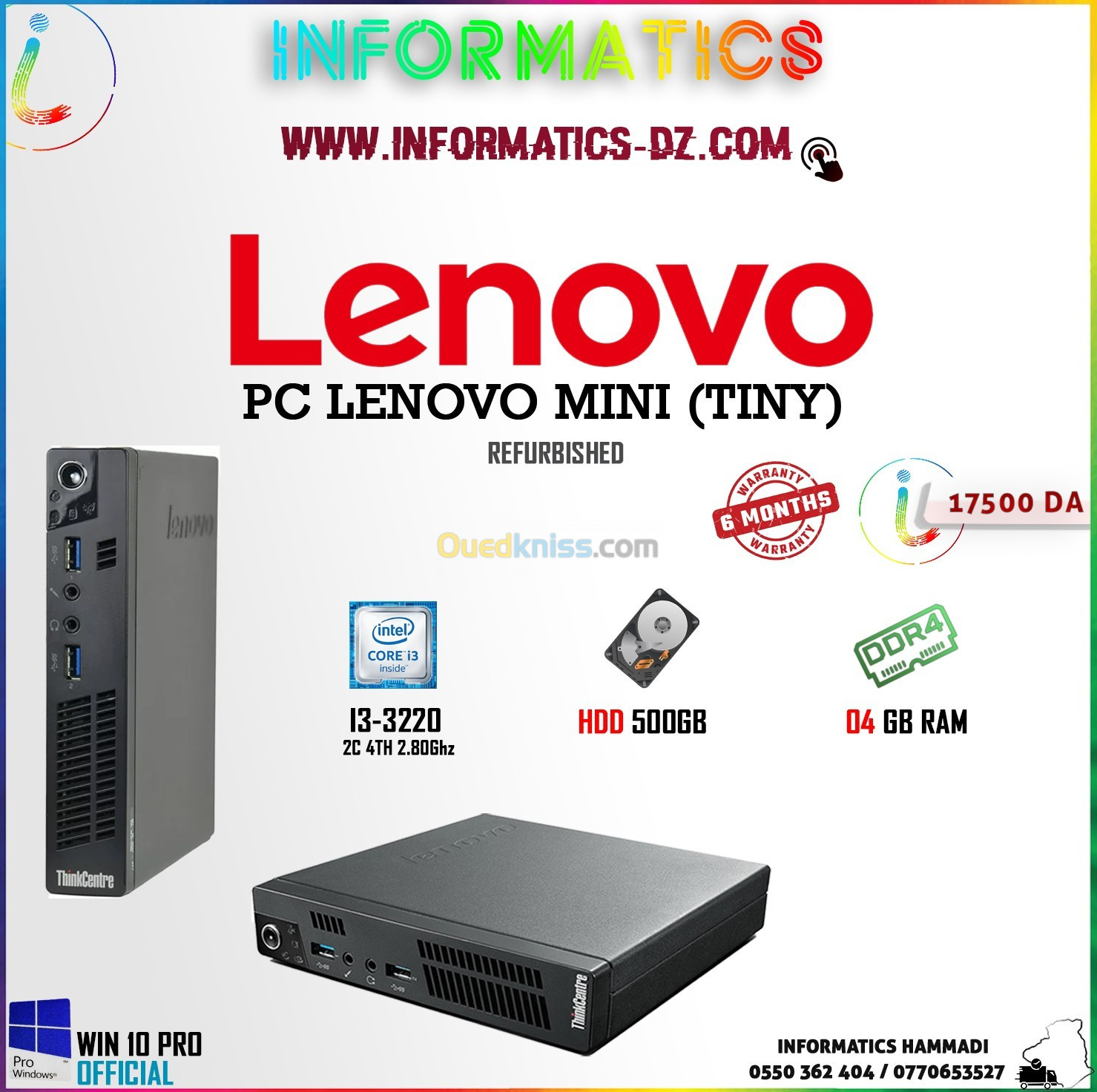 LENOVO THINKCENTRE MINI (TINY) I3 - 3GEN 