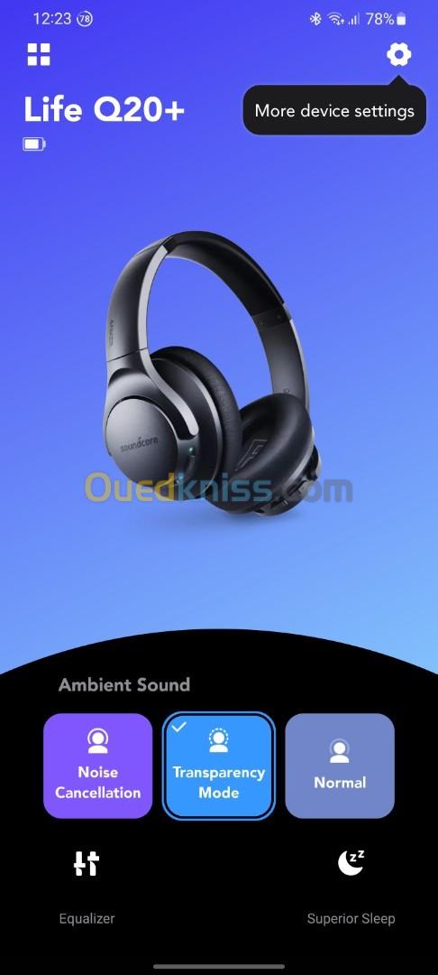 Auriculares Anker Soundcore Life Q20+ Plus Noise Cancelling Color