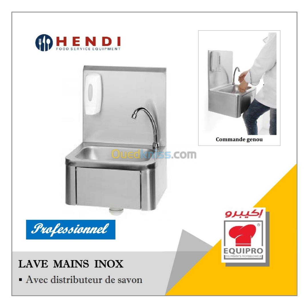 Lave main avec distributeur de savons - HENDI
