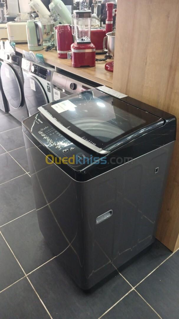 HISENSE Machine à laver top load 14kg / 10 Programmes / Grise Titanium