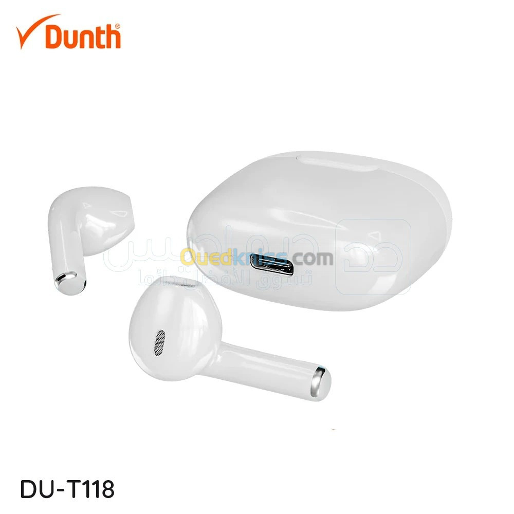 Écouteurs sans fil bluetooth, écouteur mains libres, couleur blanc DUNTH DU-T118