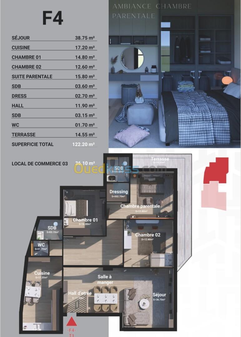 Vente Appartement F4 Alger Said hamdine