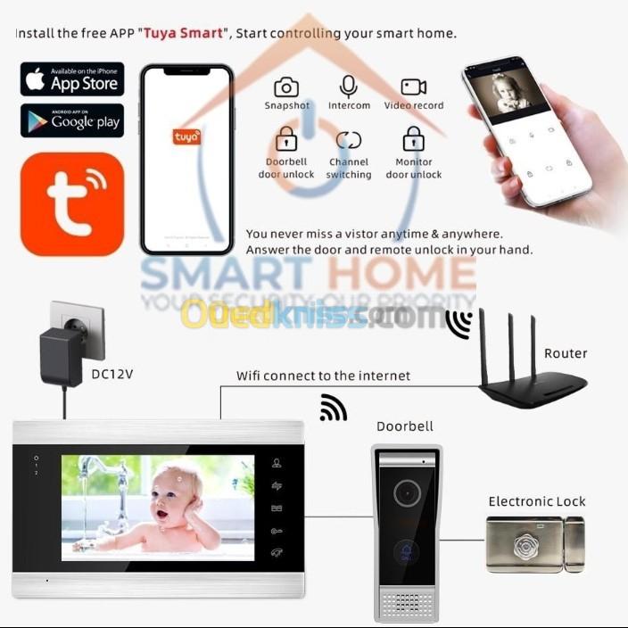 Kit Visiophone FullHD 7 pouce Tuya/Smart Life