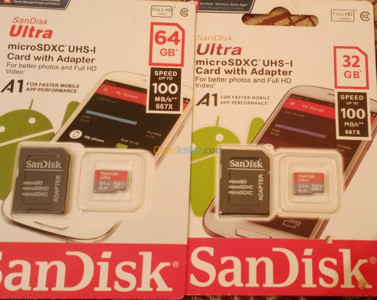 Carte mémoire SanDisk ULTRA 32GB ET 64GB 
