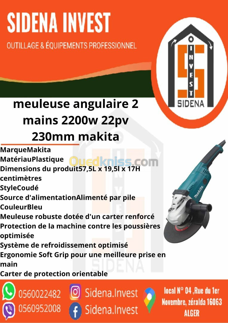 meuleuse angulaire 2 mains 2200 w 220 v 230 mm MAKITA 