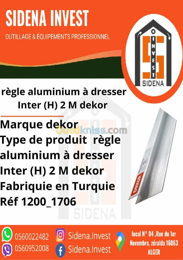 Regle Aluminium À Dresser Inter (H) 2m  DEKOR