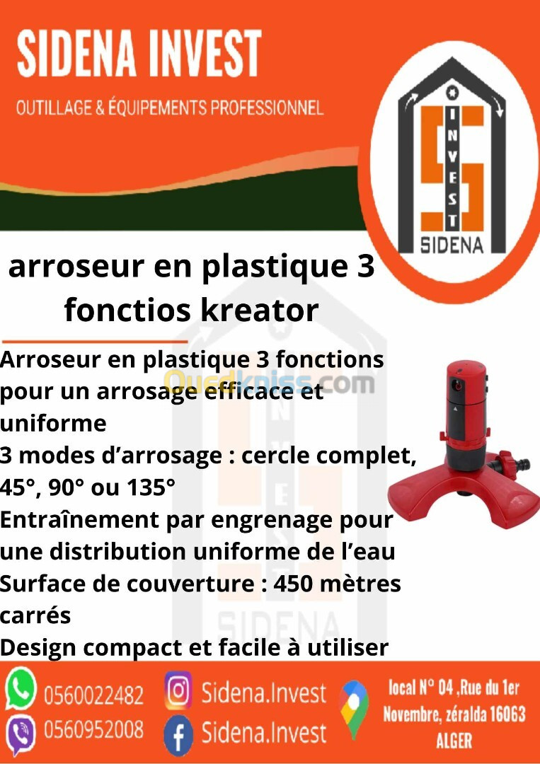 Arroseur en plastique 3 fonctios KREATOR