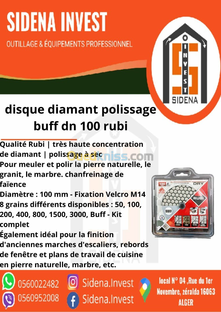 DISQUE DIAMANT POLISSAGE BUFF DN 100 RUBI