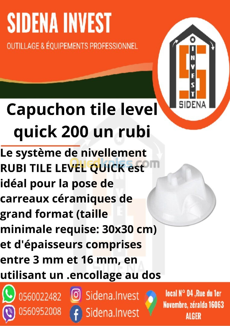 capuchon tile level quick 200 un rubi 