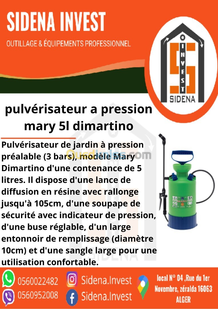 Pulvérisateur à pression MARY 5 litres - Di Martino