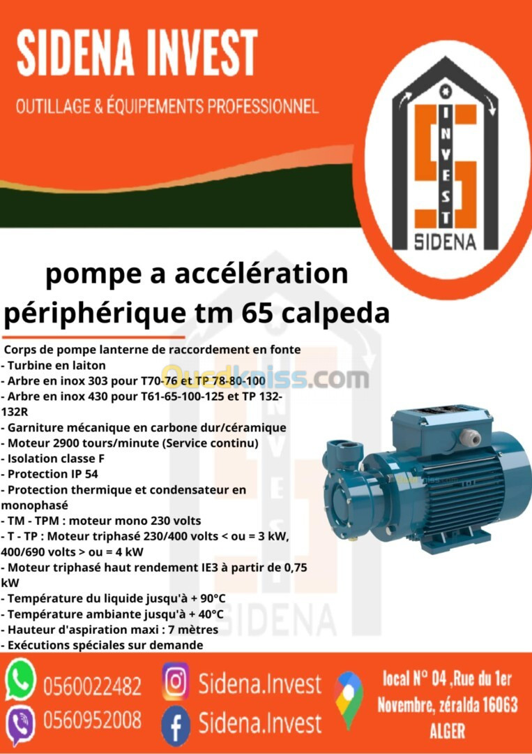 Pompe  à accélération périphérique Calpeda tm 65