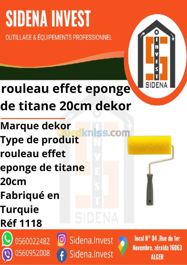 ROULEAU EFFET EPONGE DE TITANE 20 CM  DEKOR